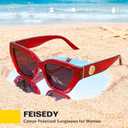 FEISEDY Women's Polarized Cat Eye Sunglasses - UV400 Protection, Trendy Design for Driving & Daily Wear B0299
