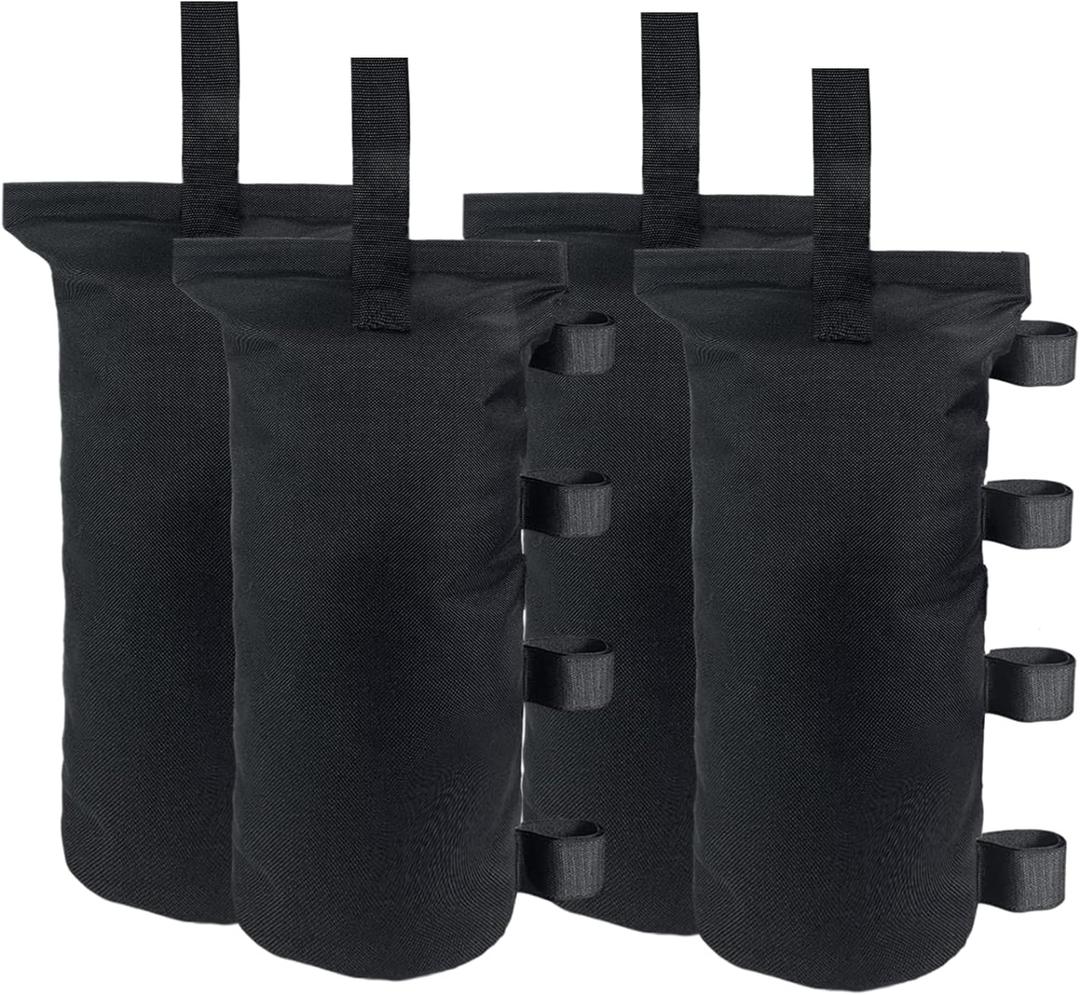 Joramoy Heavy Duty Weight Bags(150LBS) for Pop up Tent, Set of 4, Black(Without Sand)