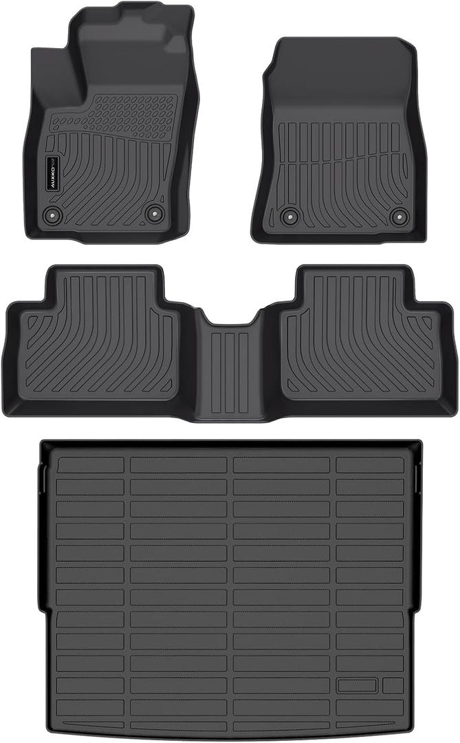 Auxko All Weather Floor Mats Cargo Mat Fit for 2026 2025 Nissan Kicks TPE Liners Accessories All Season Guard Odorless Anti-Slip Floor Mats Cargo Mat for Nissan Kicks Black