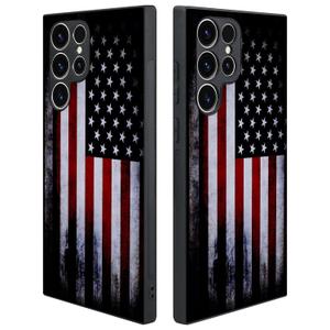 Compatible with Samsung Galaxy S22 Ultra Case American Flag Pattern Hard PC Back and Soft TPU Sides Scratchproof Shockproof Protective Case for Samsung Galaxy S22 Ultra