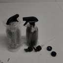 Black Boston Round Glass Bottles, 16oz | Glass Spray Bottle & Soap Dispenser | Reusable for Cleaning & More | Set of 2
