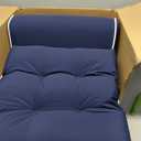 Outdoor Patio Chair Cushions Set of 2, Water Resistant Square Seat/Back Cushions with Ties, All Weather 36"x20" Seating Cushions for Outdoor Furniture, 20x36inch Seat+Back