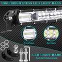 Frienda 8 Pcs 30, 15 Inch LED Light Bar Kit with 4 Inch LED Pods and 12 V Wiring Harness Kit Double Row Utv Truck Light Bars for Trucks ATV Utv SUV Pickup Boat
