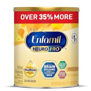 Enfamil NeuroPro Baby Formula, Brain and Immune Support with DHA, Iron and Prebiotics, Infant Formula Inspired by Breast Milk, Non-GMO, 28.3 Oz Value Can By 1 FEB 2027