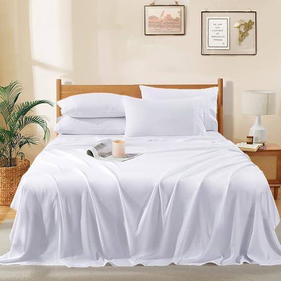 Flat Sheet Oversized King Plus Size (120"x120") Inch 800 Thread Count 100% Egyptian Cotton 1Pcs, Cool & Breathable Flat Bed Sheets - White Solid