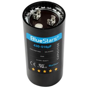 430-516 uf/MFD 220-250 VAC 20% Volts Round Start Capacitor 50/60 Hz AC Electric Replacement Part by Blue Stars - Exact Fit for Single-Phase Electric Motors