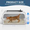 Prodigen Stainless Steel Cat Litter Box with Lid High Wall Sides Enclosure, Non-Sticky, Anti-Leakage, Easy Cleaning, with Cat Mat & Metal Scoop, 19.6" L x 14" W x 12" H