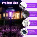 4 Pcs Solar Bug Zapper Outdoor Waterproof Mosquito Repellent light Solar Power Fly Killer lamps for Moths, Gnats, Fly, Small Flying Insect Backyard Garden Lawn (Stainless Steel,Purple & Colored Light)