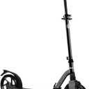 LaScoota Kick Scooter for Kids Ages 6+, Teens & Adults, Large 8" Sturdy Urethane Wheels. Adjustable Handlebar, Lightweight, Foldable, 220lbs Max Load (Black)