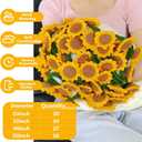 Crochet Sunflower Bouquet Blanket, Handmade Flower Blanket, 40 Inch Round Floral Knitted Gifts for Mother's Day, Grandma Birthday, Teacher, Friend, Home Decor, SofaFinished Product