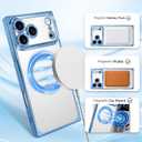 OOK Magnetic Case Made for iPhone 17 Pro 6.3 Inch (Compatible with MagSafe) Clear Phone Cover with Screen Protector Soft TPU Anti-Scratch Shockproof Protective Case for Women Men - Blue