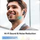 S525 Bluetooth 5.1 Wireless Earpiece, 16Hrs HD Calling, CVC8.0 Noise Cancelling, Hands-Free, Black