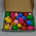 24 Pack PreFilled Easter Egg with Plush Bunny Toys Inside, Bright Colorful Easter Eggs Fillers Plush Toy for Kids, Boys Girls Easter Basket Stuffers Party Favors, Easter Eggs Hunt Games Supplies