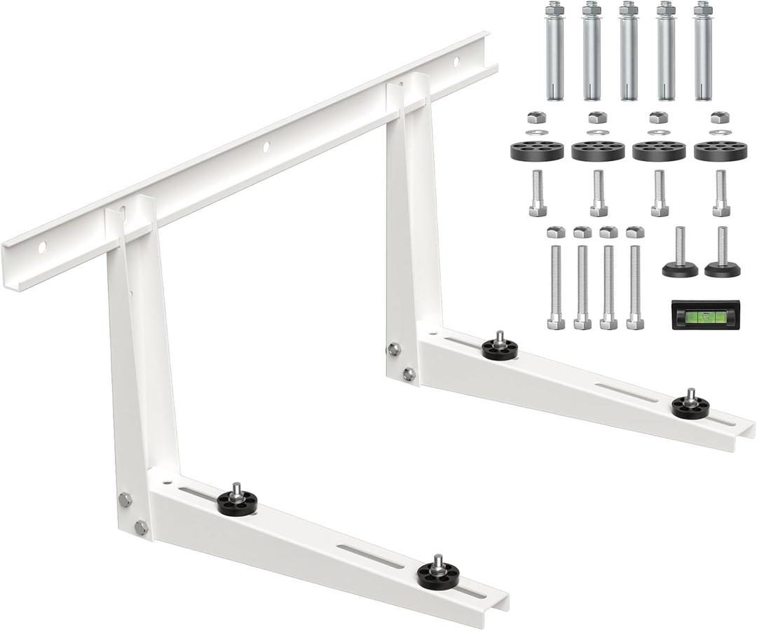 Mini Split Wall Mounting Bracket for 7000-18000 BTU Outdoor Condenser Ductless Universal Air Conditioner and Heat Pump System Support up to 330 lbs (with cross bar)