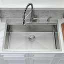 28x22 Drop In Kitchen Sink and Faucet Combo Set - 28 Inch Drop In Kitchen Sink Single Bowl, Stainless Steel 10 Inch Deep Workstation Drop-in Sinks with Accessories, 28x22x10 Inch