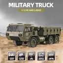 GoolRC RC Military Truck, 1:12 Scale 6WD Remote Control Car, 2.4GHz Army Cars All Terrain Off-Road Truck, Electric Toy Vehicle Gift for Adults, 18.9 x 5.9 x 6.3 inches