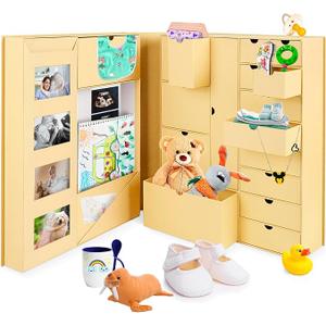 Baby Keepsake Box - Baby Memory Box - Baby Boy Girl Keepsake Box Tins Memory Box Pregnancy Baby Bubbs Storage Box Baby First Year Box Library Baby All-in-One Organizer