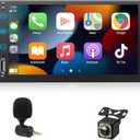 eleacc Car Stereo Compatible with Apple CarPlay, Double Din 7In Full Touch HD Capacitive Screen - Bluetooth, Backup Camera, Steering Wheel Controls, Subwoofer, Mirror Link, AM/FM Car Radio, H901