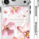 for iPhone 17 Pro Max Case [Compatible with Magsafe],Girls Women Clear Magnetic Case Silicone Shockproof Protective Cover with Pattern Hibiscus Bubbles