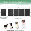 RANTILA 4 Panel Indoor Foldable Dog Fence Freestanding Dog Gate for Stairs, Hallways, or Doorways for Small Dogs- 68 X 24 Inch, Black, Need Assembly