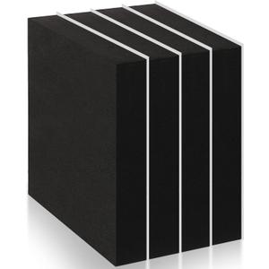 Joyfolk 4 Pcs 1" Thick Foam Padding Sheet with Adhesive Backing 6 Inch x 6 Inch Self Stick Neoprene Insulation Foam Sheet Black for Furniture Cars Speakers