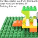 MIMAX Self-Adhesive Baseplates Compatible with DUPLO, Peel-and-Stick Baseplate for DIY Play Table or Wall - 4 Pack (10" x 10") (Green)