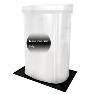 Trash Can Mat, Waterproof Raised Edge Silicone Under Garbage Can Mat, 11.8" X18.9" Non-Slip Trash Can Pad for Kitchen Office Bedroom Reduce Floor Carpet Wall Scratches, Black