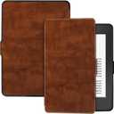 BOZHUORUI Slim Case for Kindle Paperwhite 5th/6th/7th Generation Prior to 2018 (2012-2017 Release,Model EY21 & DP75SDI) - Premium PU Leather Protective Cover with Auto Sleep/Wake (Brown)