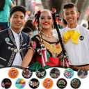 Tondiamo 120 Pcs/ 240 Pcs Large Hispanic Heritage Month Buttons Pins Bulk 2.24 Inch Spanish Heritage Buttons National Latino Brooch Pins Hispanic Gift Decoration for Teacher Supplies Rewards