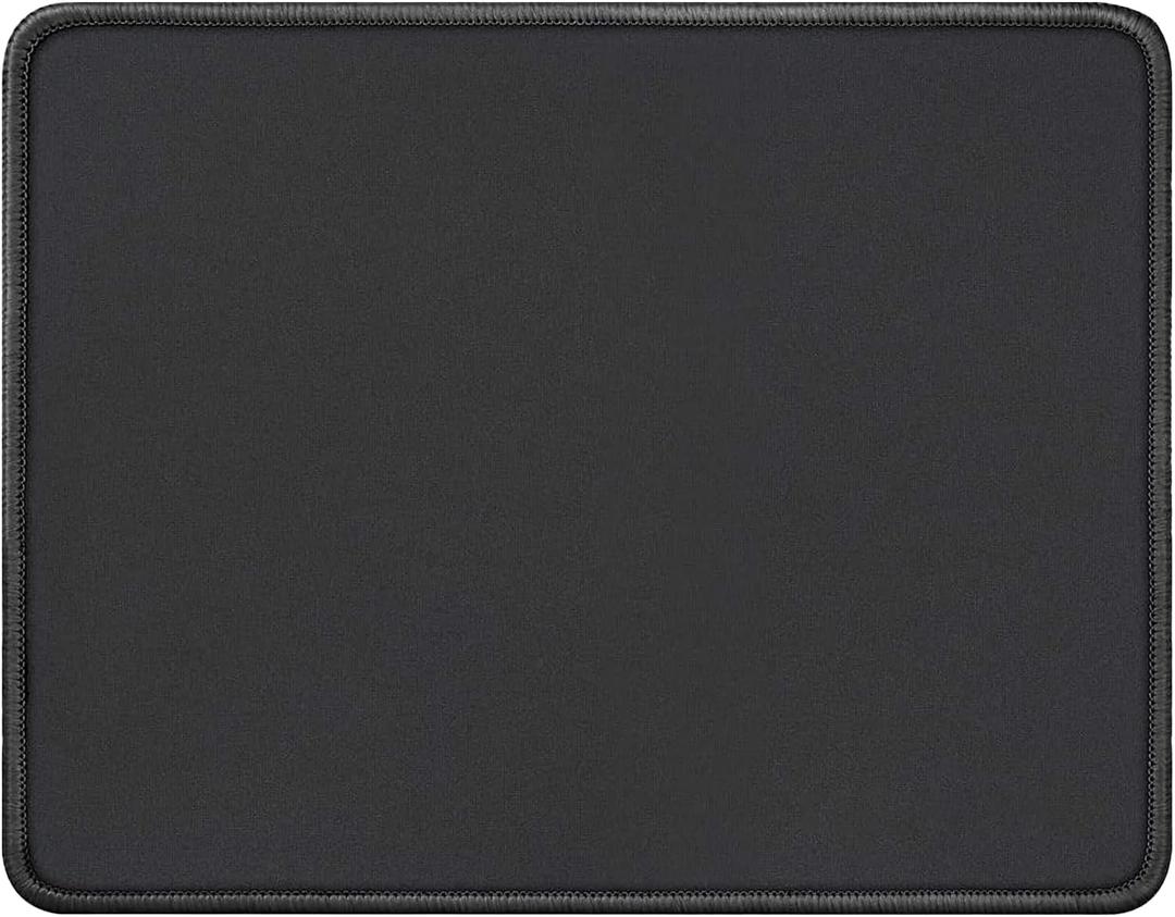 Gaming Mouse Pad with Stitched Edges, Large Black Mousepad, Non-Slip Rubber Base