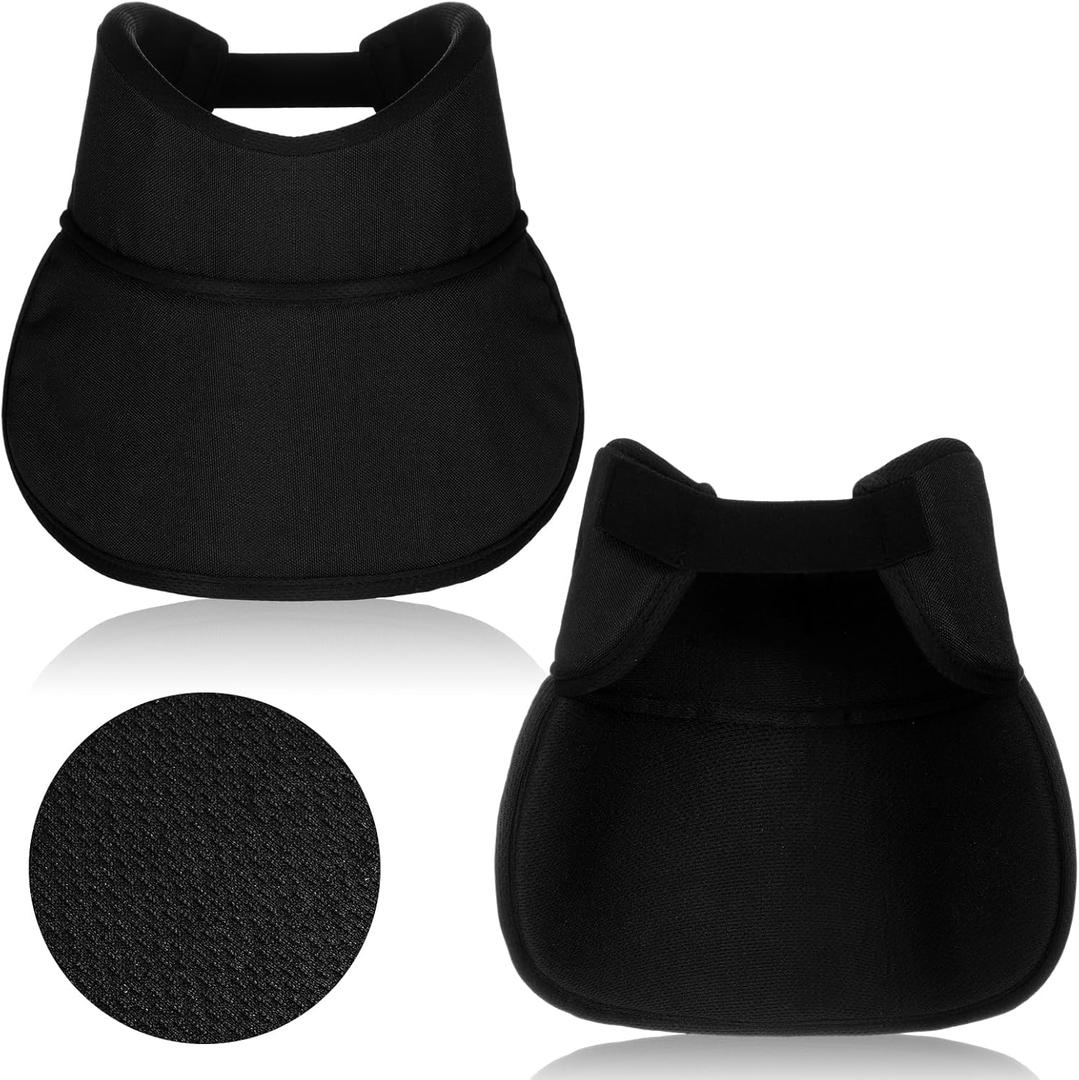2 Pcs Hockey Neck Guard Cut Resistant Neck Guard with Bib Soft Ice Hockey Collar Foam Padded Protector Fits 8.6 to 10.2 Inches for Adult Players Protective Gear, Black