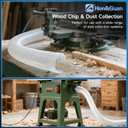 Hon&Guan 2 1/2" x 20' Dust Collection Hose, 2.5 Inch Flexible Clear PVC Dust Collector Hose with Carbon Steel Wire Woodworking Dust Collecting System, Includes 4 Hose Clamps