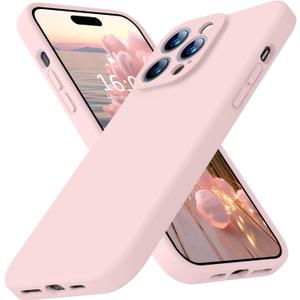 Ktele Compatible with iPhone 14 Pro Case, Silicone Upgraded [Camera Protection] [Soft Microfiber Lining] Full Covered Slim Gel Rubber Case for iPhone 14 Pro 6.1 inch (Chalk Pink)