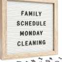 C CRYSTAL LEMON White Felt Letter Board 10x10 Inch with 336 Letters, Numbers & Symbols, Wood Frame Message Board with Easel Stand & Wall Hanger for Home, Office, Classroom & Announcements