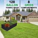 KLEWEE Fabric Raised Garden Bed, 128 Gallon 6 x 3FT Garden Growing Bags for Planting Vegetables, Flowers and Herbs, Breathable Plant Bed Large Grow Planter Bags 8 Grids