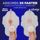 Always Ultra Thin Feminine Pads with Wings for Women, Size 4, Overnight Absorbency, Unscented, Up to 100% Leak-Free Comfort, 96 Count