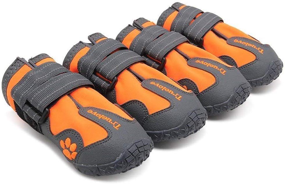 TRUE LOVE Dog Shoes Waterproof Anti-Slip Rain Boots with Reflective TLS3961 Size: 8