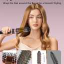 5 in 1 Curling Wand Set, Multi Curling Iron Wand with Thermal Brush and 4 Interchangeable Ceramic Curling Wand for Women in All Hair Type,Dual Voltage Hair Curler