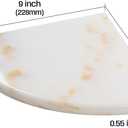 2 Pcs Gold Marble Corner Shower Shelf, 9 Inch Wall Mounted Marble Corner Shelves for Shower Bathroom Kitchen, Polished