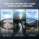 Night Driving Glasses Night Vision Glasses Fit Over Glasses Polarized Anti-Glare UV400 Gift for Men Women (Blue Mirrored Lens / Glossy Black Frame)