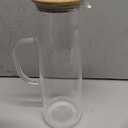 hjn Glass Pitcher with Lid Glass Water Carafe with Handle, Fridge Water Jug Cold or Hot Beverages, Iced Tea, Milk, Juice 1500ml/51oz &