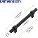 Ravinte 10 Pack 6 Inch Cabinet Pulls Matte Black Kitchen Cabinet Hardware Cupboard Handles with Square Base 6" Length,3.75" Hole Center