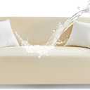Tokokimo 100% Waterproof Loveseat Couch Cover, Waterproof Sofa Cover, Stretch Jacquard Sofa Slipcover, Leakproof Furniture Protector for Kids, Pets (Loveseat, Beige)50"-70" Long Sofa