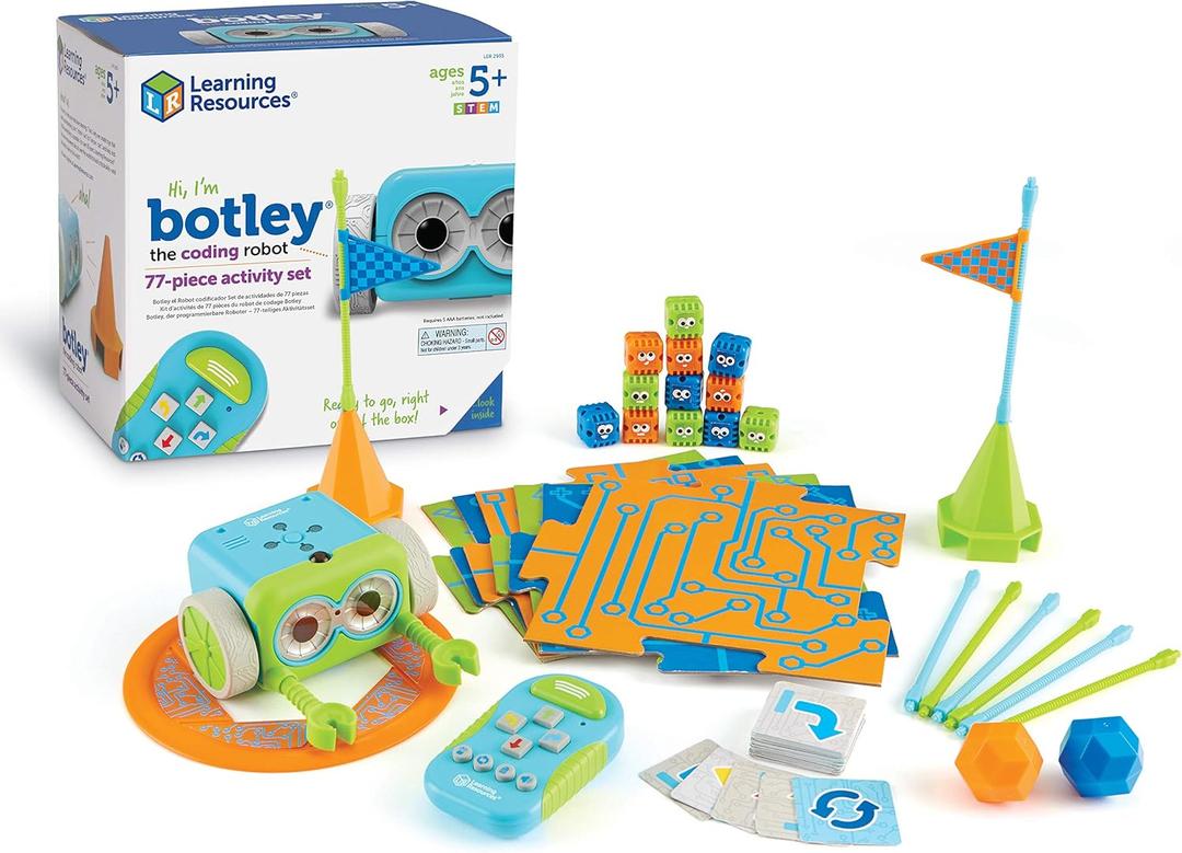 Learning Resources Botley The Coding Robot Activity Set - 77 Pieces, Ages 5+, Screen-Free Coding Robots for Kids, STEM Toys for Kids, Programming for Kids, for Kids
