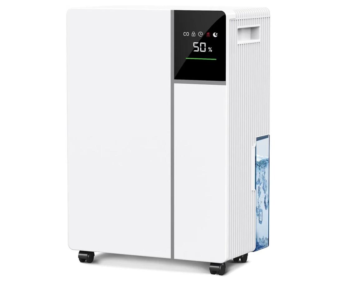 2500 Sq.Ft Dehumidifier for Basement with Drain Hose, Max 34 Pints Dehumidifiers for Home, Bedroom, Bathroom, Basement, Smart Humidity Presets, Three Modes, 24HR Timer, Quiet Operation