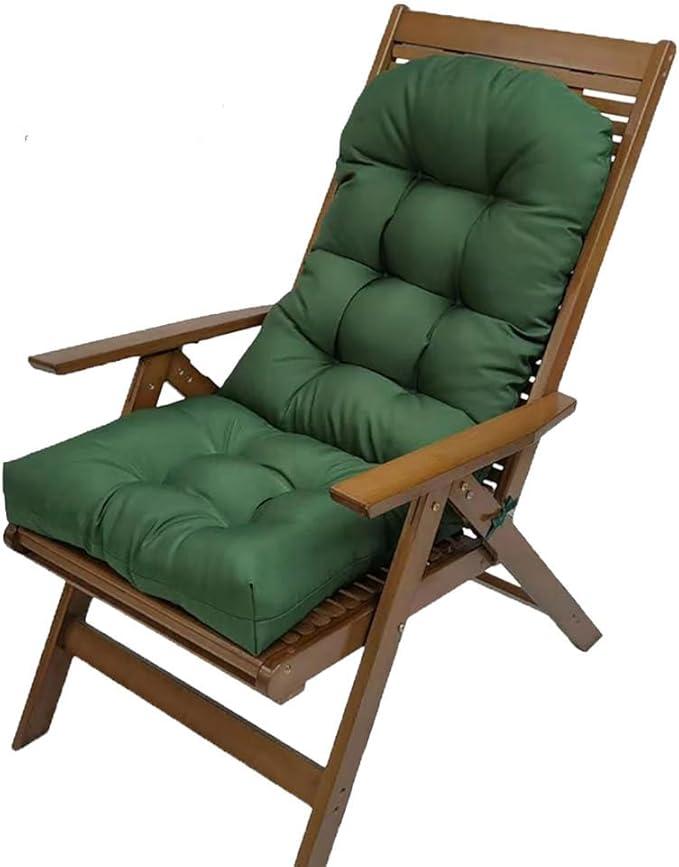 SUTTELES Indoor/Outdoor Rocking Chair Cushion Waterproof 43.3×19.7in-All Weather Patio&High Back Chair Cushions with Ties,Thicken Outdoor Garden Furniture Chair Pads Replacement (Dark Green)