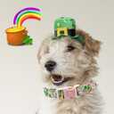 2 x Elegant Little Tail Airtag Dog Collar, St Patrick's Holiday Collar With Holder, Cute Adjustable Puppy Collar for Large Dogs (Large (Pack of 1), Rainbow Lucky Clover)