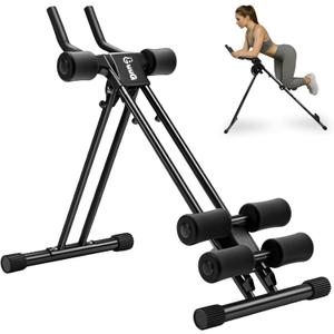 Ab Machine Abdominal Stomach Workout: Adjustable Ab Trainer Machine Ab Cruncher Core Strength Training Equipment for Home Gym Foldable for Women and Men