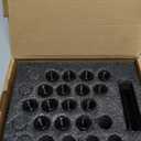 20pcs 12mmx1.5 Spline Lug Nuts for Camry Fusion Focus Civic CR-V, M12x1.5 Aftermarket Wheel Lugnuts Compatible with Toyota Honda Ford 5 Lug Rims, Alloy Steel Black Truck Nut with 1 Socket Key