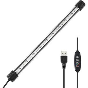 AQUANEAT Aquarium LED Submersible Light 11 Inch, USB Multi-Color Underwater Fish Tank Light, Auto On Off with Timer, Adjustable Brightness (11")